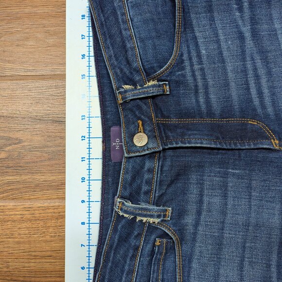 NYDJ Clarissa Ankle Jeans Size 6 Distressed Stretch Blue Jeans Lift and Tuck - Picture 12 of 13